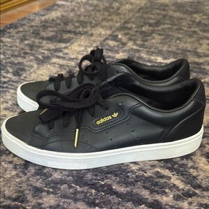 Adidas Women’s Black Leather Sneakers